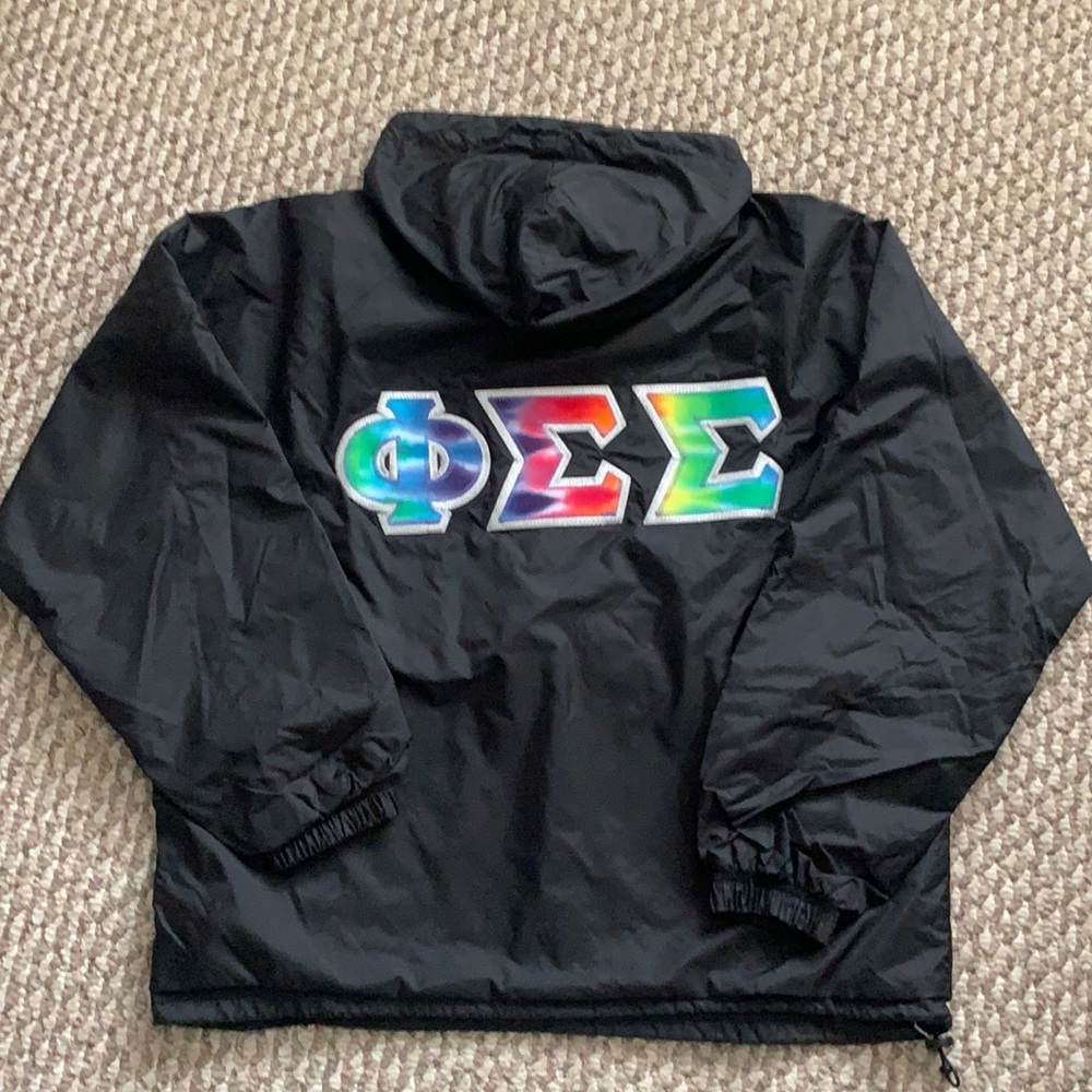 Phi Sigma Sigma Sorority Quarter Zip Black Windbreaker